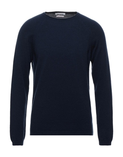 Daniele Fiesoli Man Sweater Midnight Blue Size S Merino Wool, Polyamide In Dark Blue