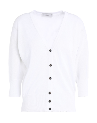 Shop Accuà By Psr Woman Cardigan White Size 4 Linen, Cotton