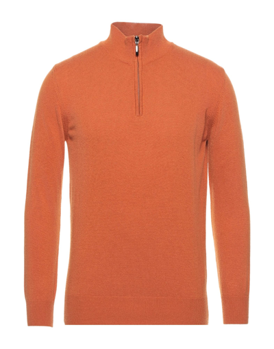 Shop Giulio Corsari Man Turtleneck Orange Size M Wool, Viscose, Polyamide, Cashmere