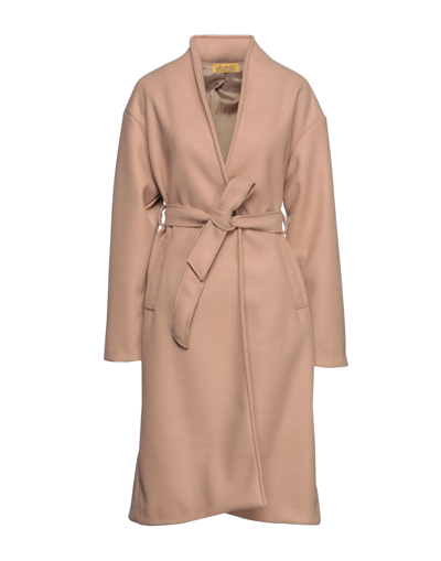 Shop Ebarrito Woman Coat Sand Size L Polyester In Beige