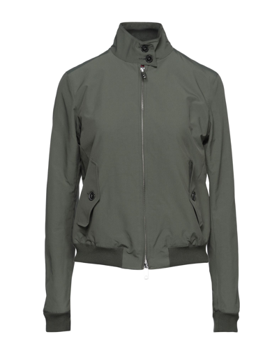 Shop Baracuta Woman Jacket Military Green Size 0 Cotton, Polyester