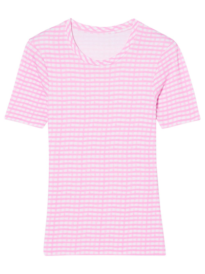 Shop Jacquemus Le T-shirt Vichy In Pink