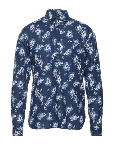 Shop Guglielminotti Man Shirt Midnight Blue Size 15 ½ Cotton