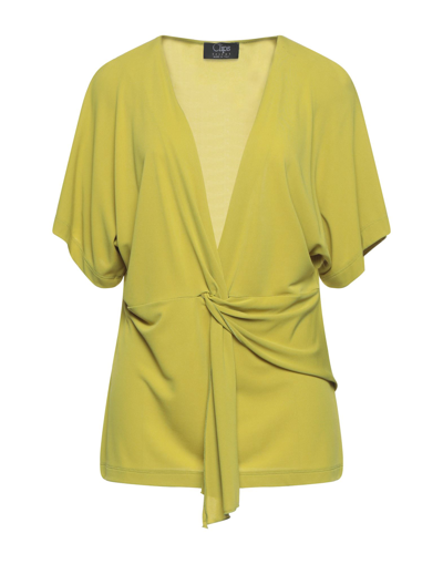 Shop Clips Blouses In Acid Green