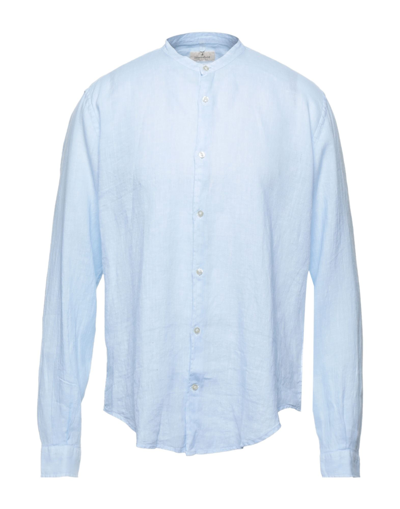 Shop Brooksfield Man Shirt Sky Blue Size 17 ½ Linen