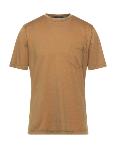 Shop The Gigi Man T-shirt Camel Size L Polyester, Linen In Beige