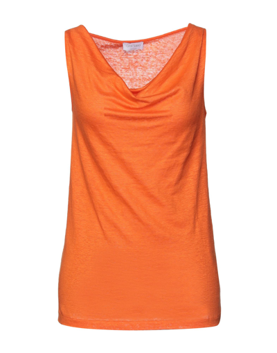 Shop Gran Sasso Woman Top Orange Size 10 Linen