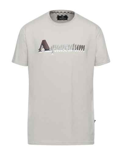 Shop Aquascutum Man T-shirt Beige Size S Cotton, Elastane