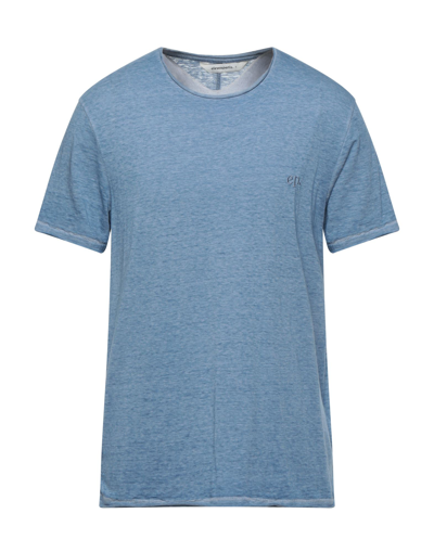 Shop Elevenparis Eleven Paris Man T-shirt Slate Blue Size S Polyester, Cotton