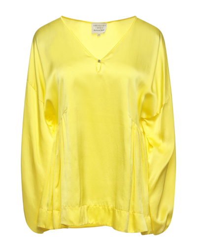 Shop Alessia Santi Woman Top Yellow Size 6 Silk