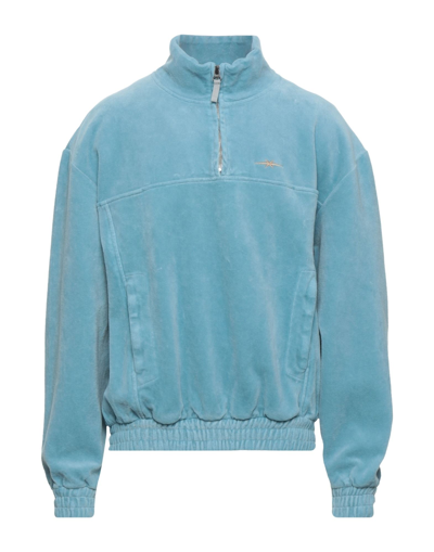 Shop Phipps Man Sweatshirt Azure Size S Organic Cotton In Blue