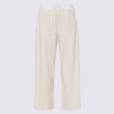 Shop Ambush White Cotton Blend Trousers