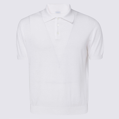 Shop Malo White Cotton Polo Shirt In Beige