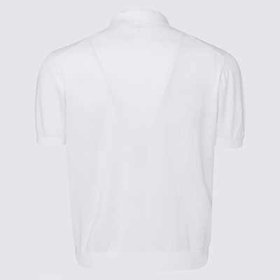 Shop Malo White Cotton Polo Shirt In Beige