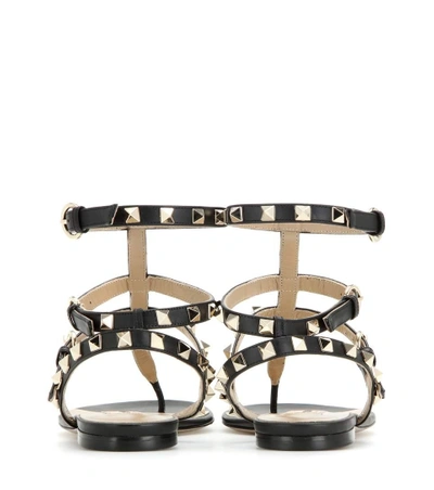 Rockstud leather sandals