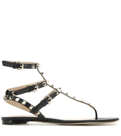 Rockstud leather sandals