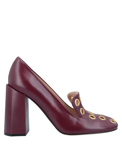 Shop Mulberry Woman Loafers Burgundy Size 8 Calfskin In Red