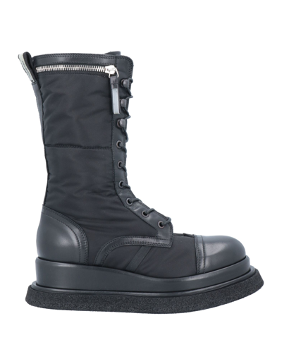 Shop Premiata Woman Ankle Boots Black Size 8 Textile Fibers, Soft Leather