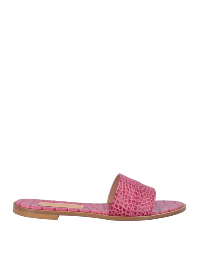 Shop Avec Modération Woman Sandals Fuchsia Size 7 Soft Leather In Pink