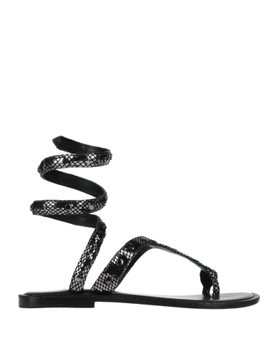 Shop Cb Fusion Toe Strap Sandals In Black