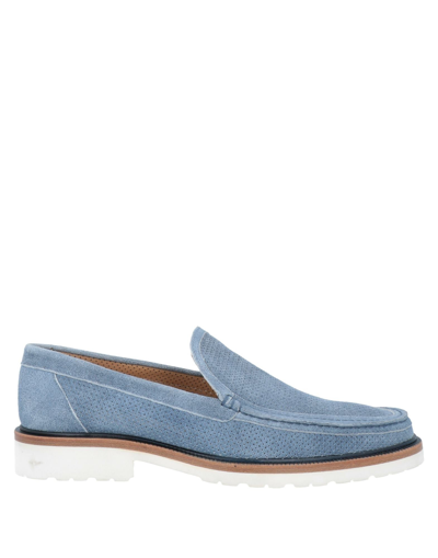Shop A.testoni Loafers In Pastel Blue