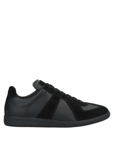 Shop Maison Margiela Man Sneakers Black Size 8 Soft Leather
