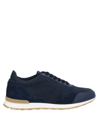 Shop Dondup Man Sneakers Slate Blue Size 10 Textile Fibers, Soft Leather