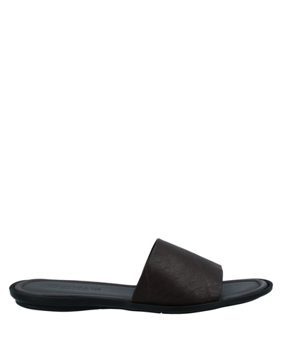 Shop Doucal's Man Sandals Dark Brown Size 11 Calfskin