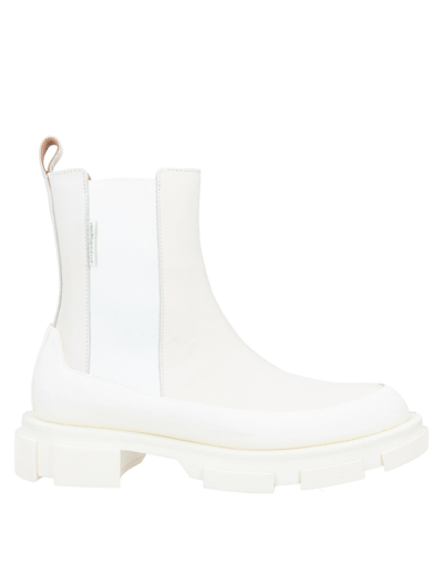 Shop Both Man Ankle Boots Ivory Size 8 Calfskin, Rubber In White