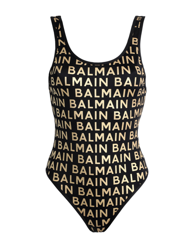 Shop Balmain Woman One-piece Swimsuit Black Size 14 Polyamide, Elastane