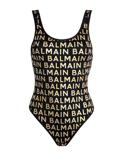 Balmain Olimpionic Scoop-back Tank One-piece Swimsuit In Black