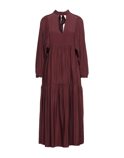 Shop Solotre Midi Dresses In Deep Purple