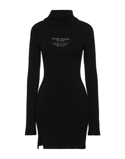 Shop Gcds Woman Mini Dress Black Size M Acrylic, Mohair Wool, Polyamide