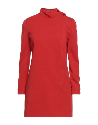 Shop Saint Laurent Woman Short Dress Red Size 8 Wool, Polyamide