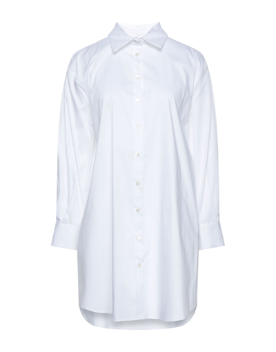 Shop Solotre Woman Short Dress White Size 6 Cotton, Polyester, Elastane