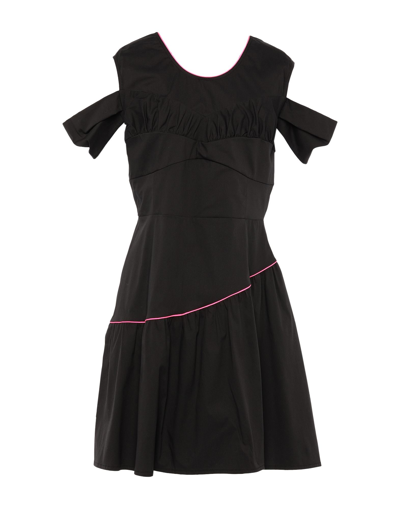 Shop Babylon Woman Mini Dress Black Size 8 Cotton, Polyamide, Elastane