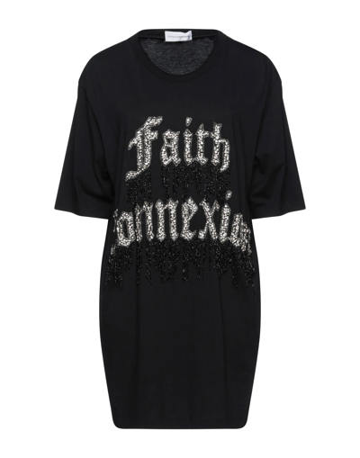Shop Faith Connexion Woman Mini Dress Black Size S Cotton, Glass