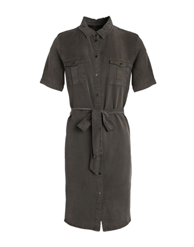 Shop Vero Moda Woman Short Dress Lead Size L Tencel Lyocell In Grey