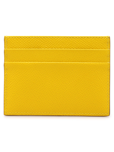 Shop Dolce & Gabbana Dg Logo Plaque Cardholder In Yellow