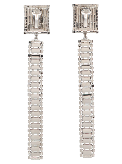 Shop Alessandra Rich Earrings In Silver