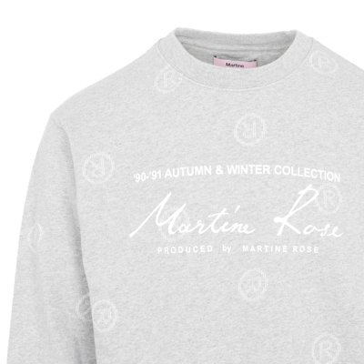Shop Martine Rose Logo Printed Crewneck Sweatshirt In Grmarl Grey Marl