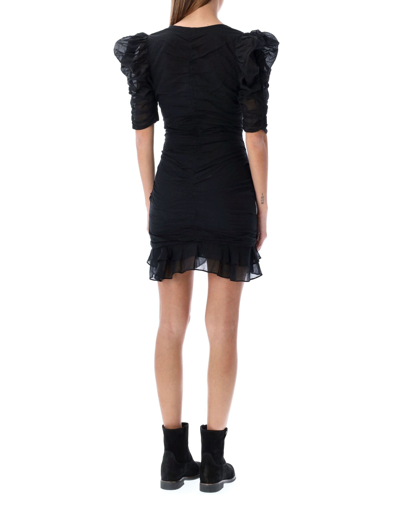 Shop Isabel Marant Étoile Sireny Wrap Mini Dress In 01bk Black