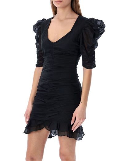 Shop Isabel Marant Étoile Sireny Wrap Mini Dress In 01bk Black