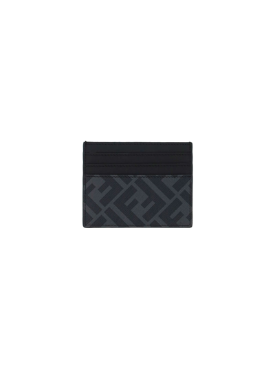 Shop Fendi Card Holder In Nero+sunflower