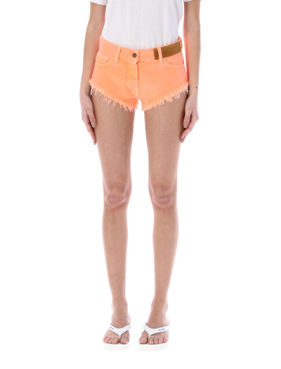 Shop Palm Angels Hot Denim Shorts In Orange