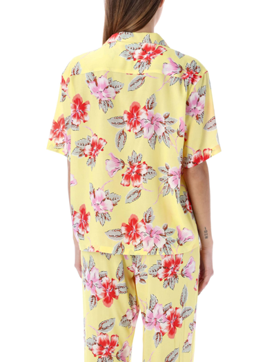 Shop Palm Angels Hibiscus Bowling Shirt In Yellow Flower