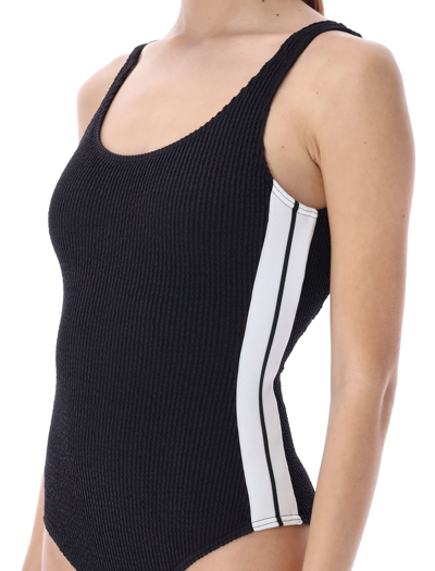Shop Palm Angels Classic Logo Onepiece Swimsuit In Black