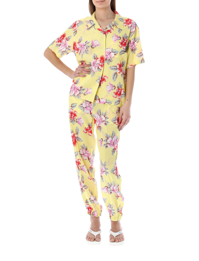 Shop Palm Angels Hibiscus Bowling Shirt In Yellow Flower