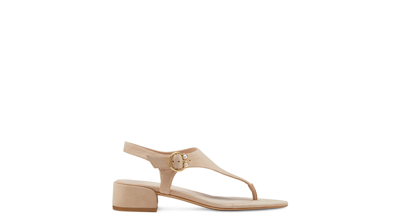 Stuart Weitzman Pearlring T-strap Sandal The Sw Outlet In Bambina Beige |  ModeSens