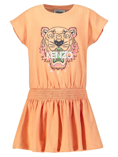 Shop Kenzo Dress For Girls In Orange